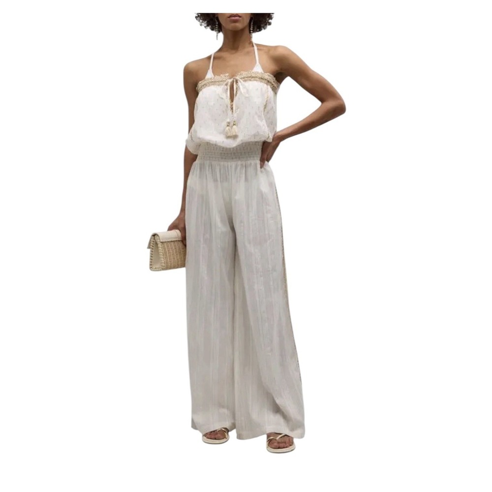 Ramy Brook Jumpsuit Women's Small Strapless Stretch Waist Wide Leg Minimalist